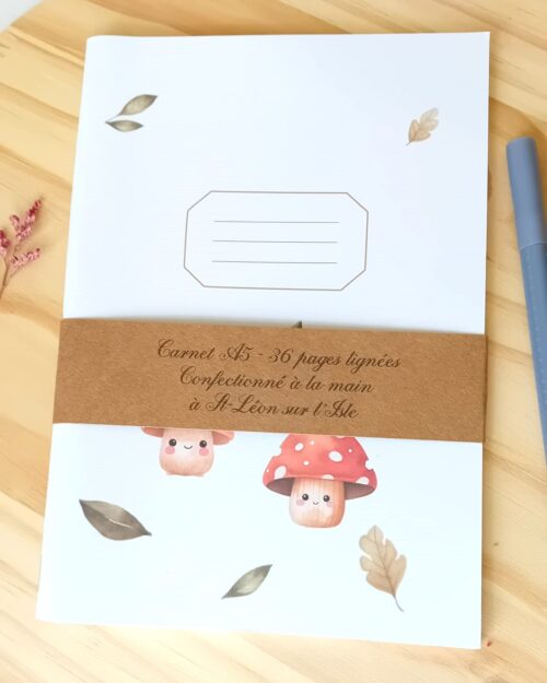 Carnet A5 fait main illustré, couverture florale style anglais, 36 pages lignées, papeterie artisanale création unique